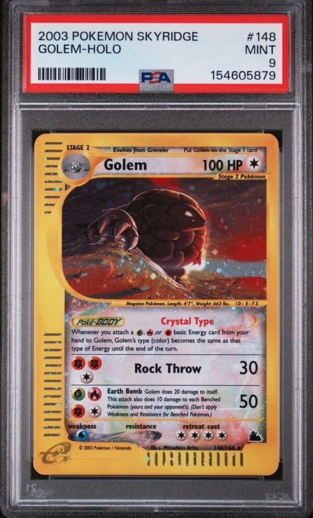 2003 POKEMON SKYRIDGE #148 GOLEM-HOLO PSA 9