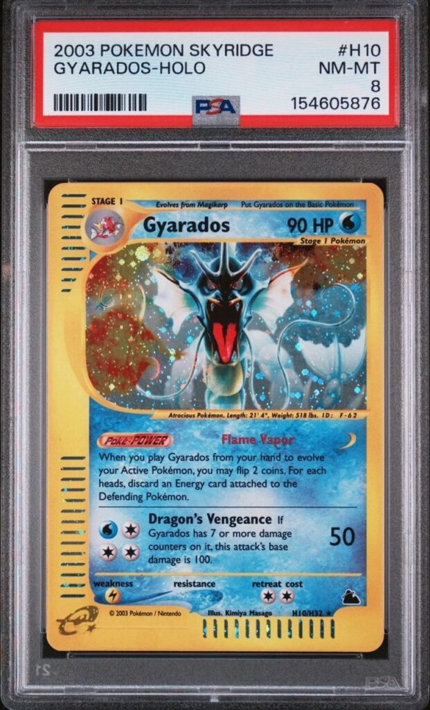2003 POKEMON SKYRIDGE #H10 GYARADOS-HOLO PSA 8