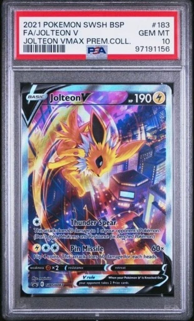 2021 POKEMON SWSH BLACK STAR PROMO #183 FA/JOLTEON V JOLTEON VMAX PREM.COLL.