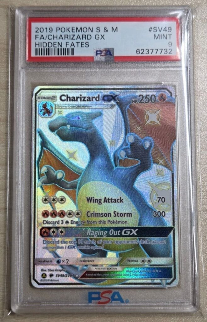2019 POKEMON SUN & MOON HIDDEN FATES #SV49 FA/CHARIZARD GX HIDDEN FATES