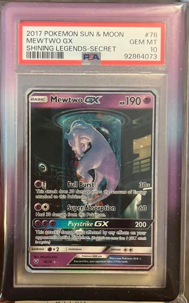 2017 POKEMON SUN & MOON SHINING LEGENDS #78 MEWTWO GX SHINING LEGENDS-SECRET