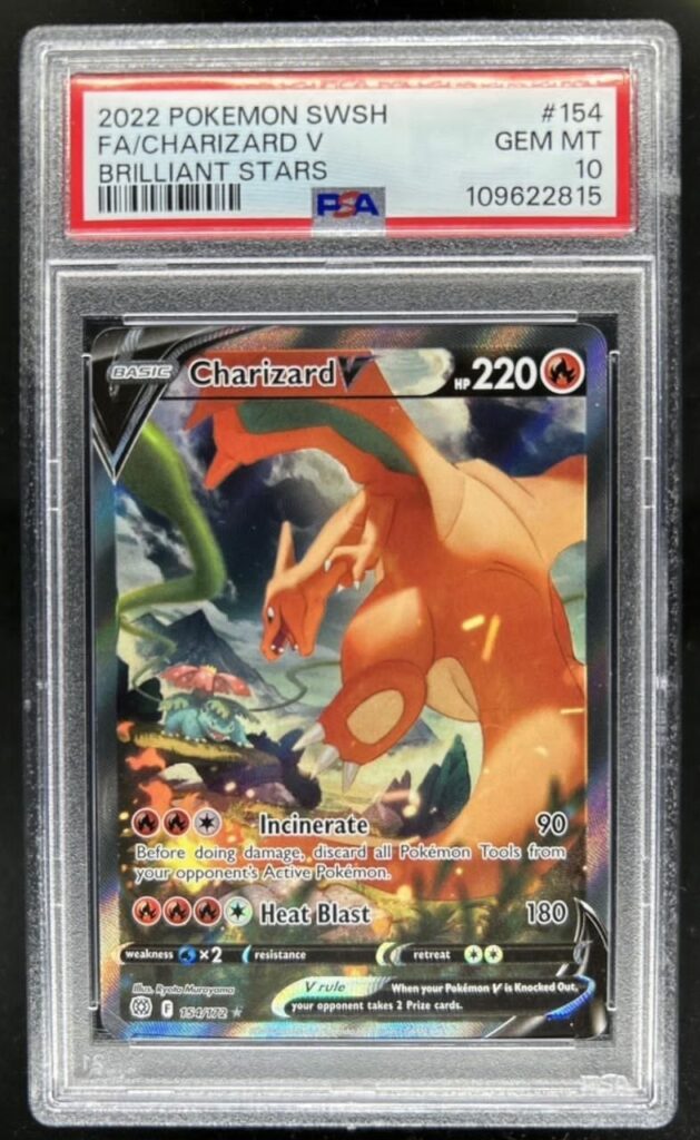 2022 POKEMON SWORD & SHIELD BRILLIANT STARS #154 FA/CHARIZARD V BRILLIANT STARS