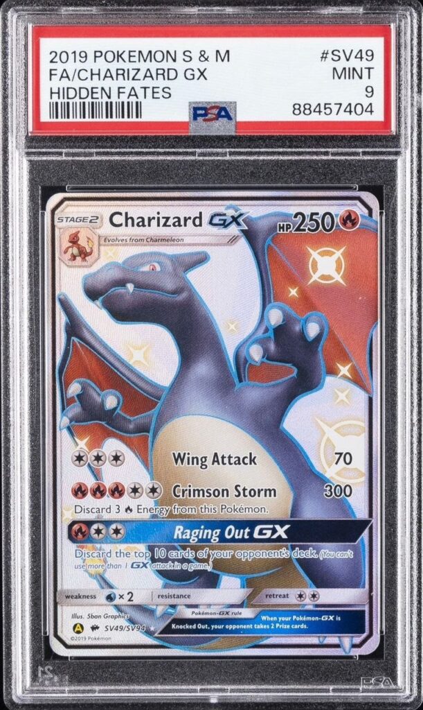 2019 POKEMON SUN & MOON HIDDEN FATES #SV49 FA/CHARIZARD GX HIDDEN FATES