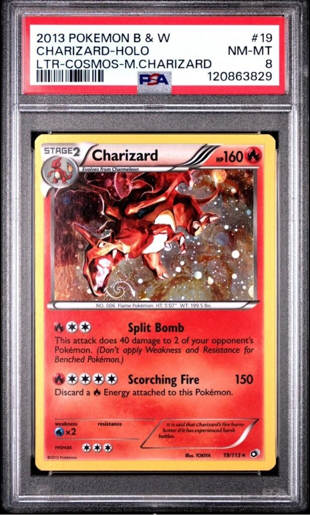 2013 POKEMON BLACK & WHITE LEGENDARY TREASURES #19 CHARIZARD-HOLO LTR-COSMOS-M.CHARIZARD
