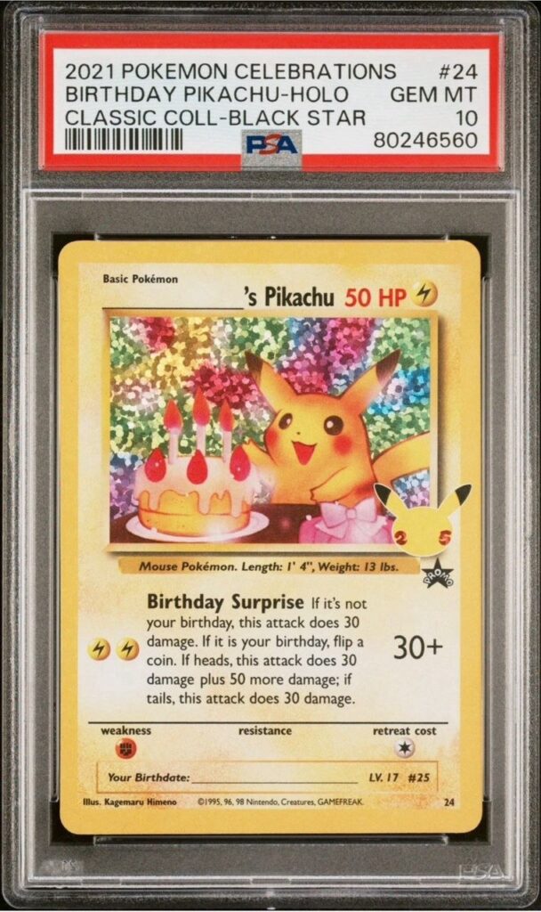 2021 POKEMON CELEBRATIONS CLASSIC COLLECTION #24 BIRTHDAY PIKACHU-HOLO CLASSIC COLL-BLACK STAR