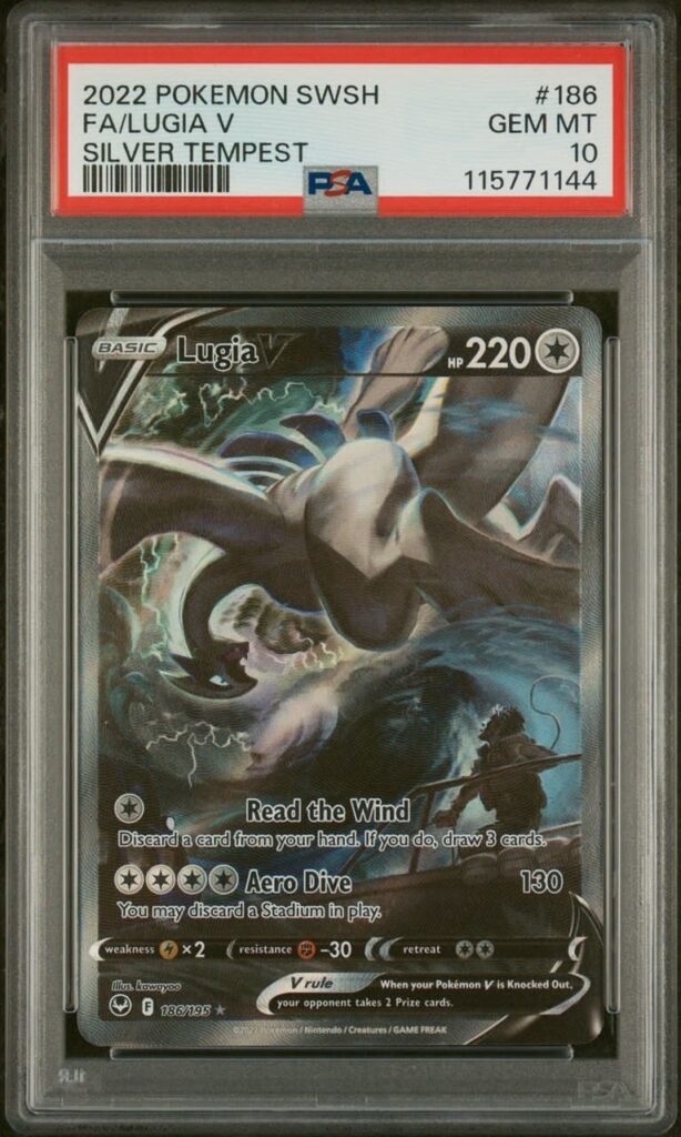 2022 POKEMON SWORD & SHIELD SILVER TEMPEST #186 FA/LUGIA V SILVER TEMPEST