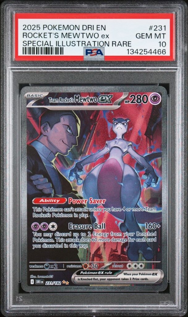 2025 POKEMON DRI EN-DESTINED RIVALS #231 ROCKET'S MEWTWO EX SPECIAL ILLUSTRATION RARE