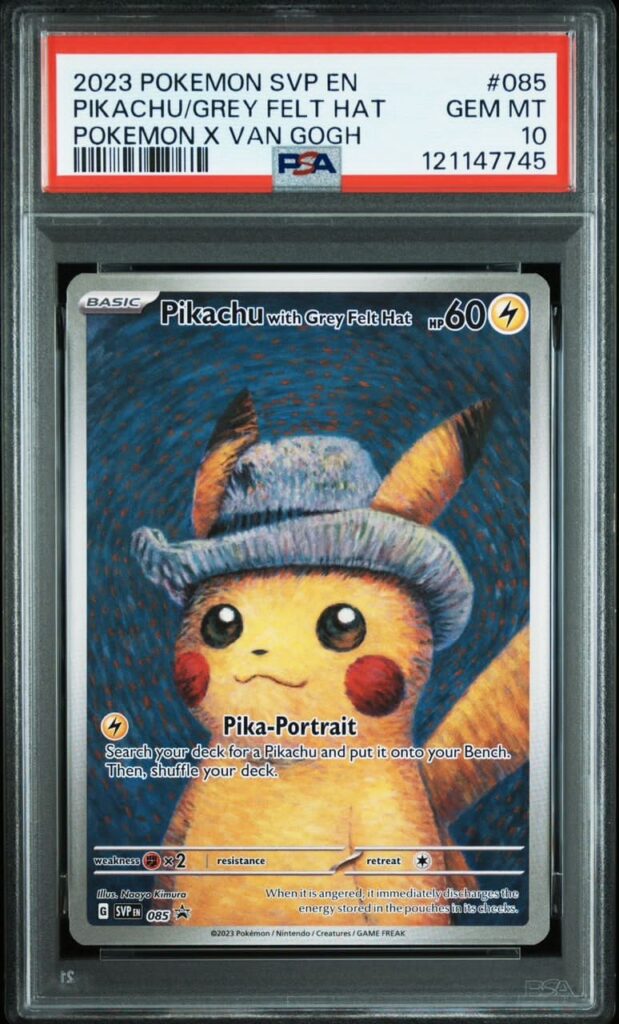 2023 POKEMON SVP EN-SV BLACK STAR PROMO #085 PIKACHU/GREY FELT HAT POKEMON X VAN GOGH